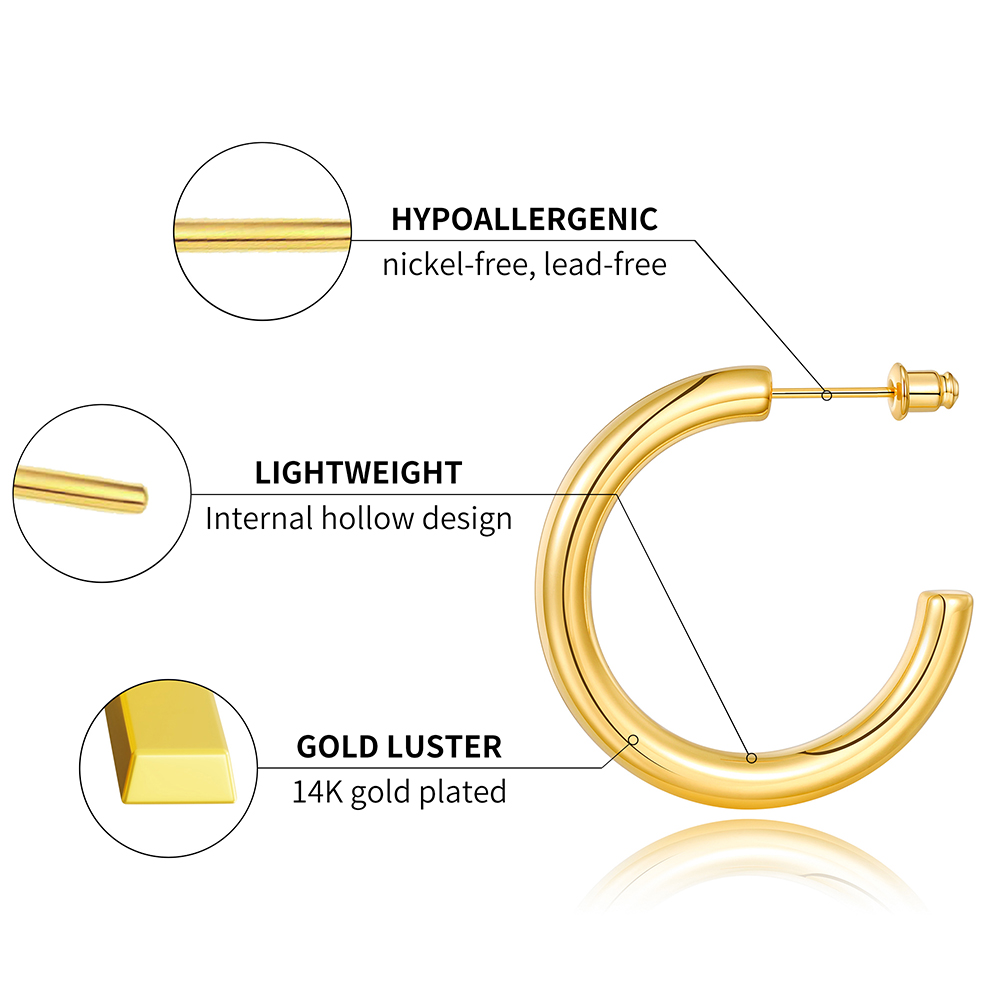 Chunky Tube Hoop Earrings