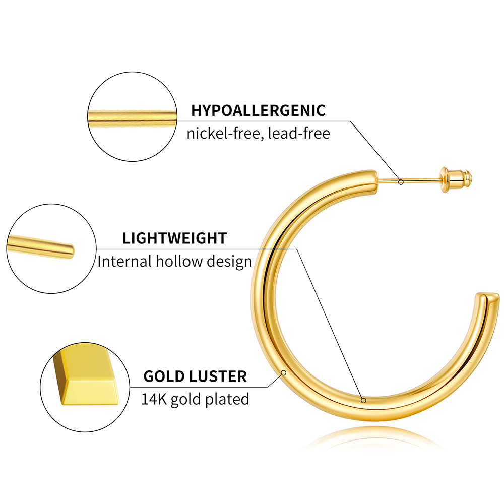 Round Tube Hoop Earrings