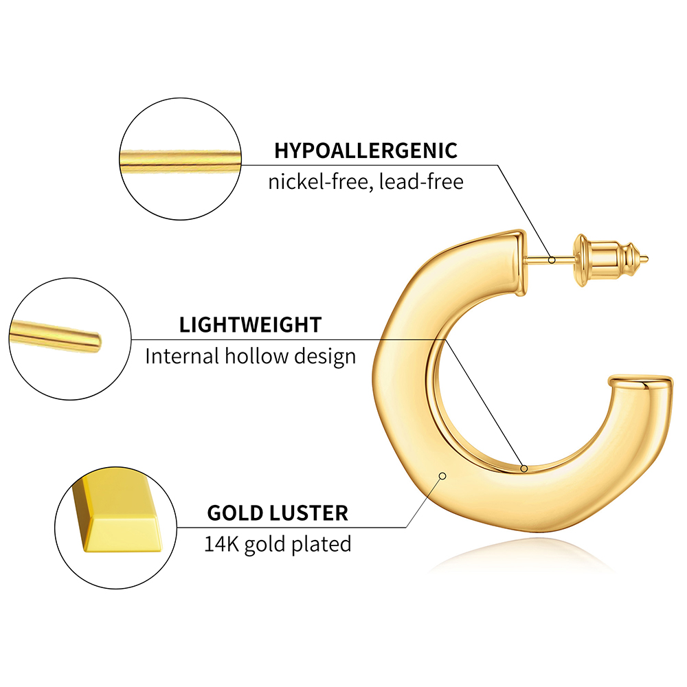Square-Cut Chunky Hoop Earrings