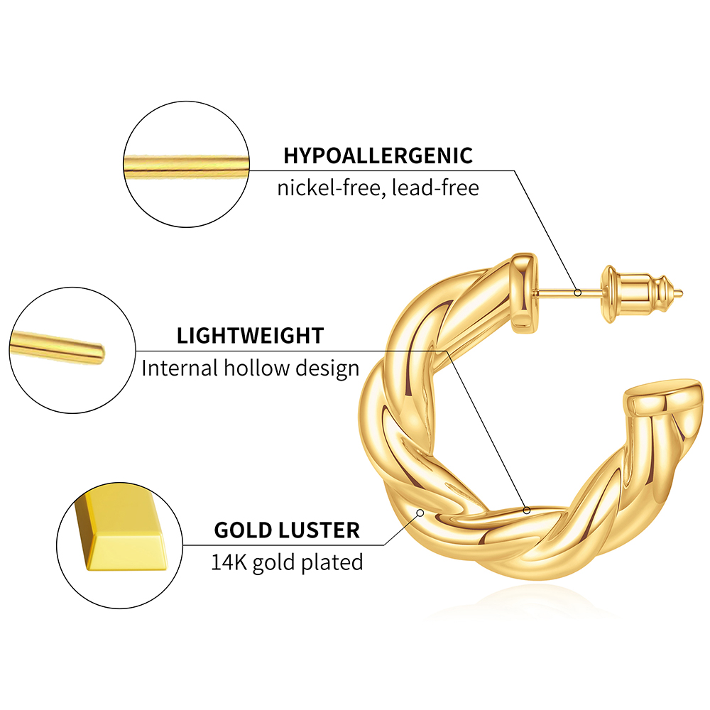 Twisted Rope Hoop Earrings