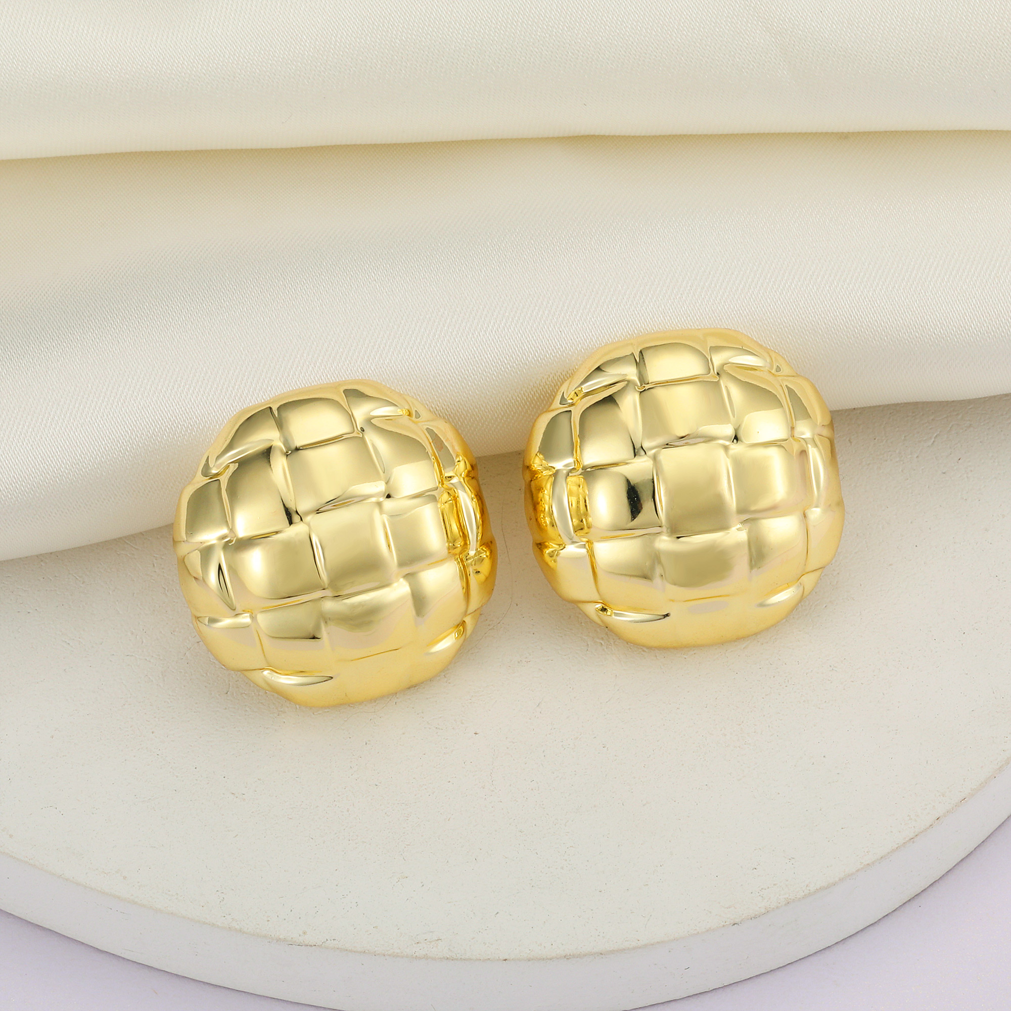 Woven Dome Stud Earrings