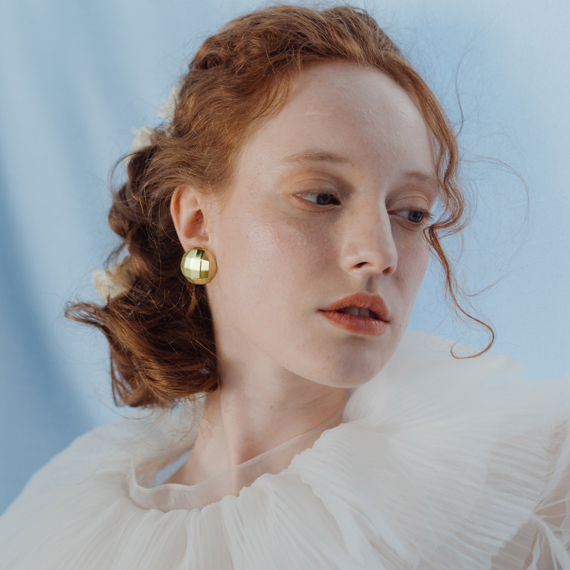 Faceted Dome Stud Earrings