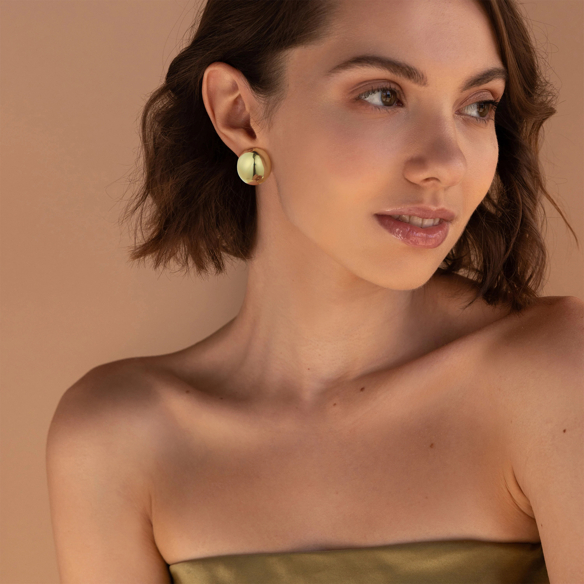 Polished Dome Stud Earrings
