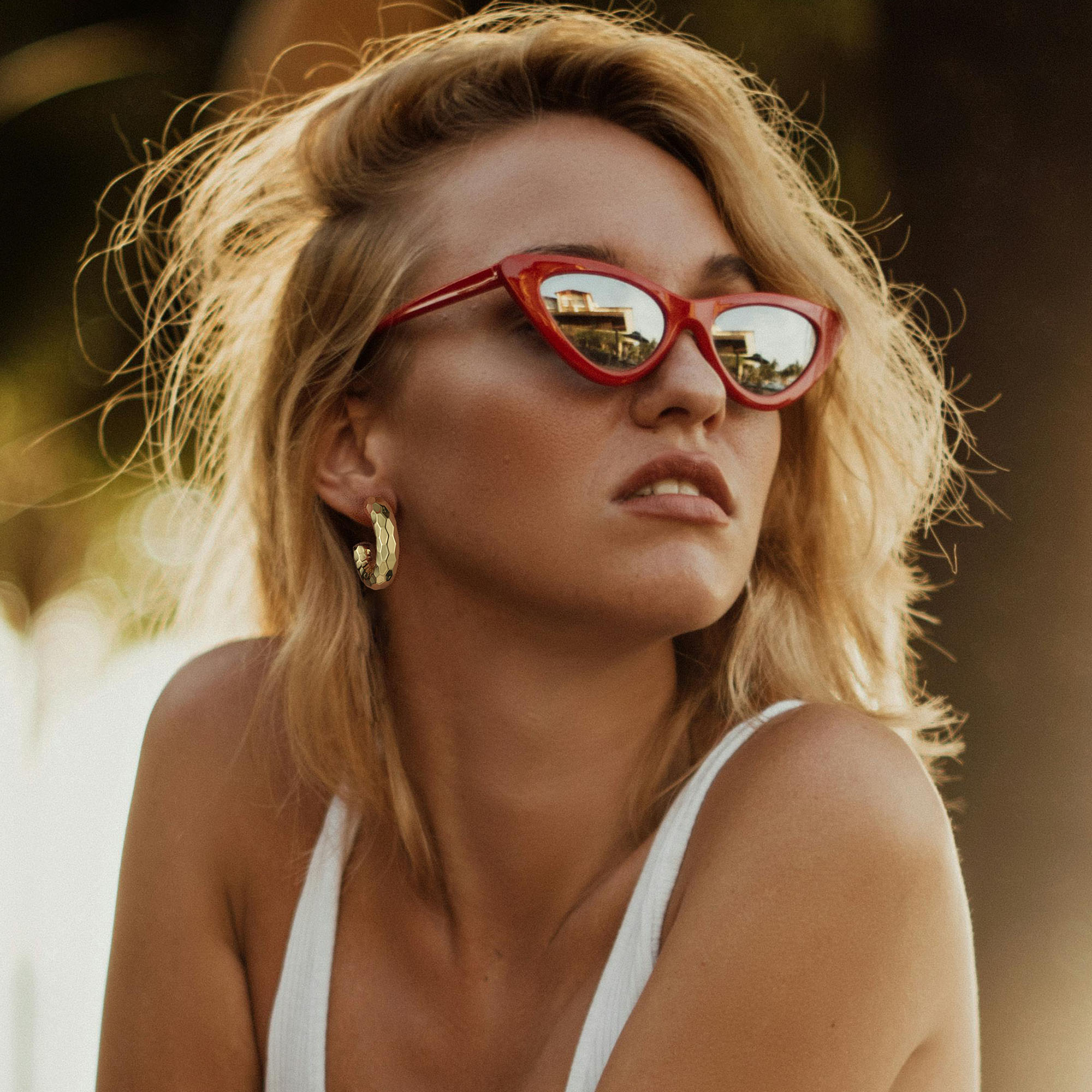 Hammered Chunky Hoop Earrings