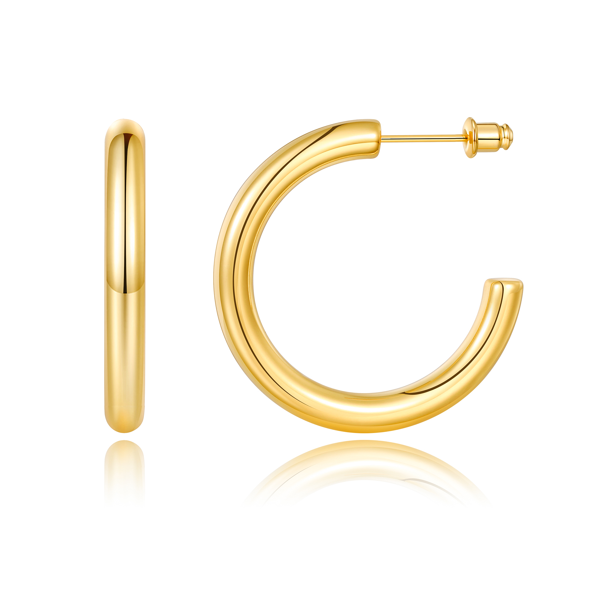 Chunky Tube Hoop Earrings