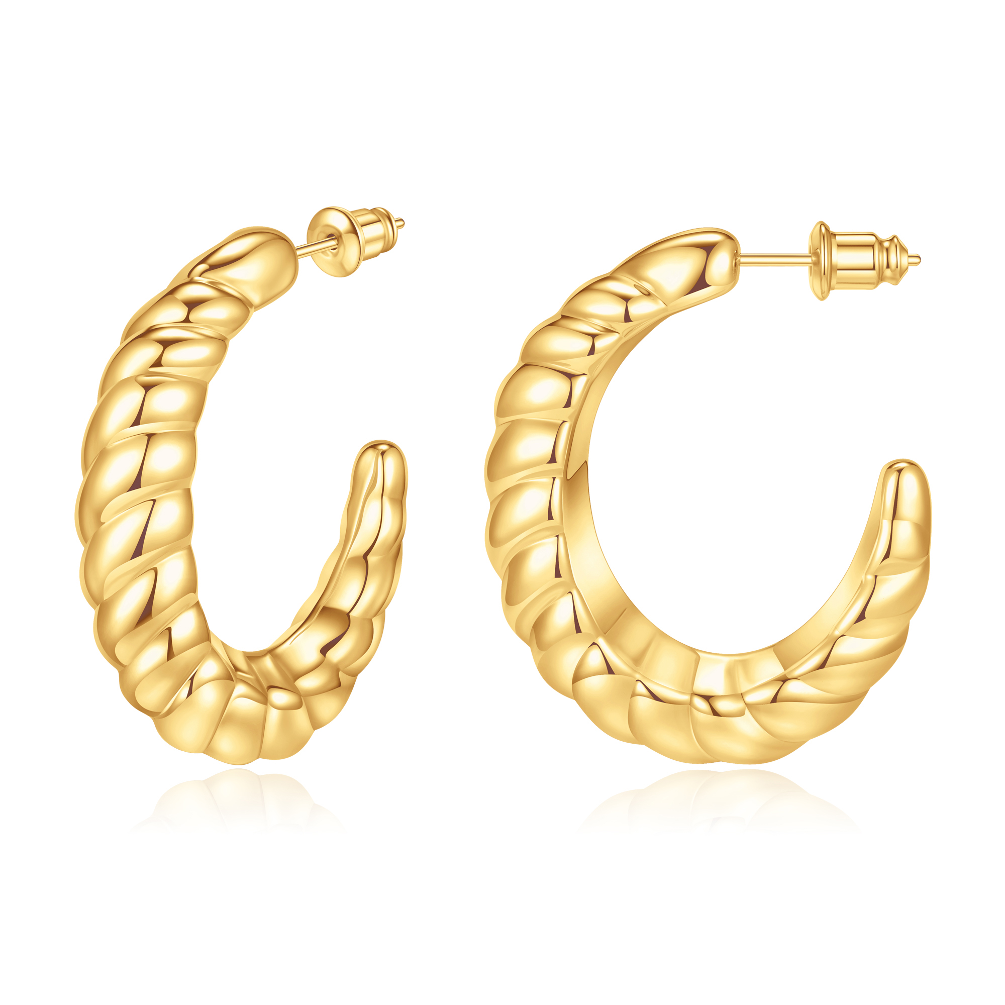 Croissant Twisted Hoop Earrings